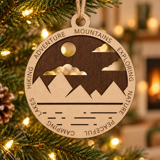Lake View #2 2-Layer Laser Cut Ornament