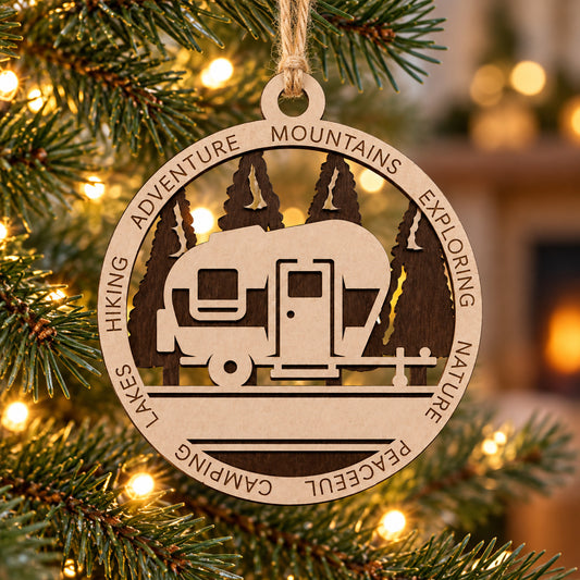 Camper Forest #1 2-Layer Laser Cut Ornament
