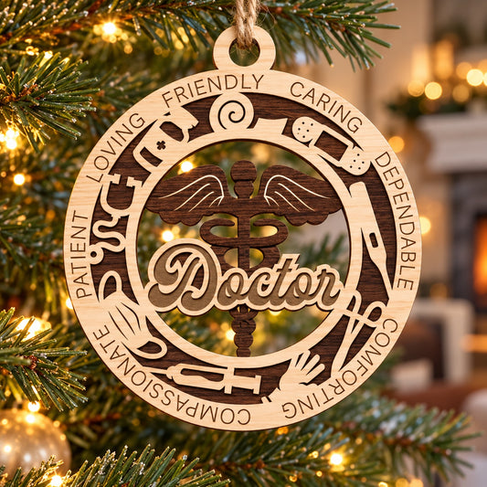 Docter #1 2-Layer Laser Cut Ornament