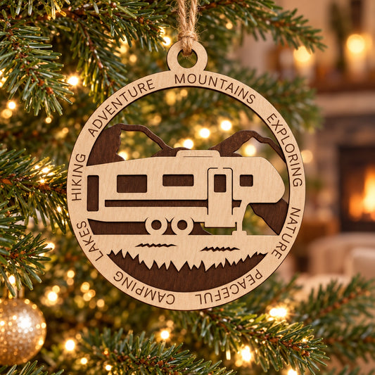 Fifth Wheel Mountains #2 2-Layer Laser Cut Ornament