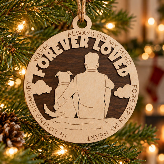 Memorial Dog #2 2-Layer Laser Cut Ornament