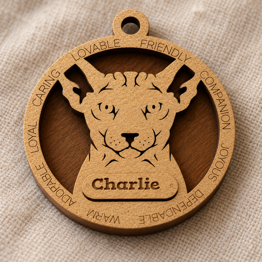 Sphynx Cat 2-Layer Laser Cut Ornament