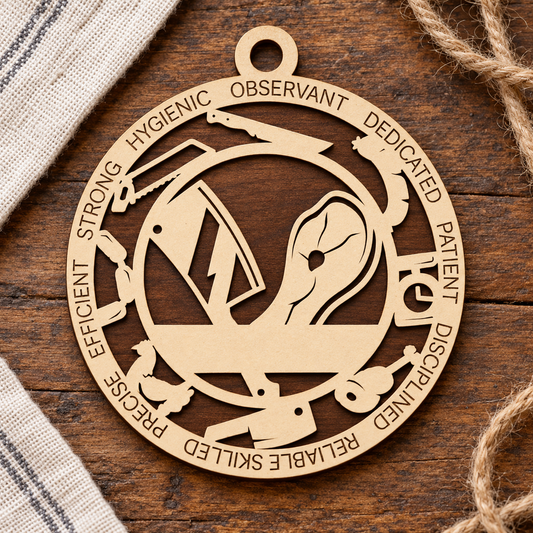 Butcher #1 2-Layer Laser Cut Ornament