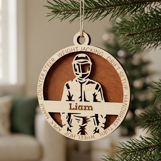 Car Racing Custom Laser Engraved Ornament