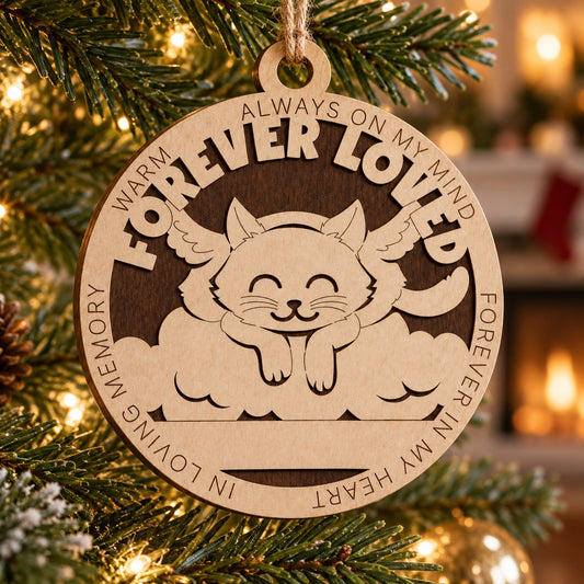 Cat Memorial #1 2-Layer Laser Cut Ornament