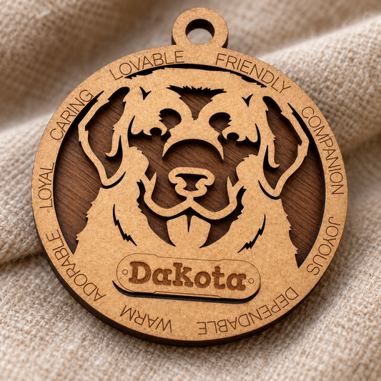 Mastiff 2-Layer Laser Cut Ornament