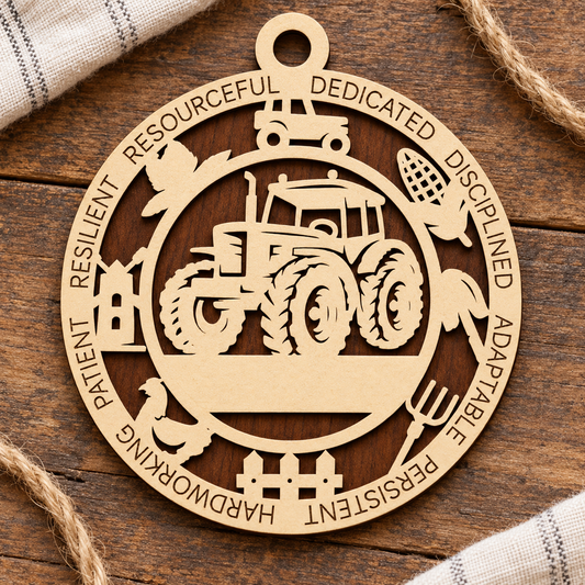 Farmer #1 2-Layer Laser Cut Ornament