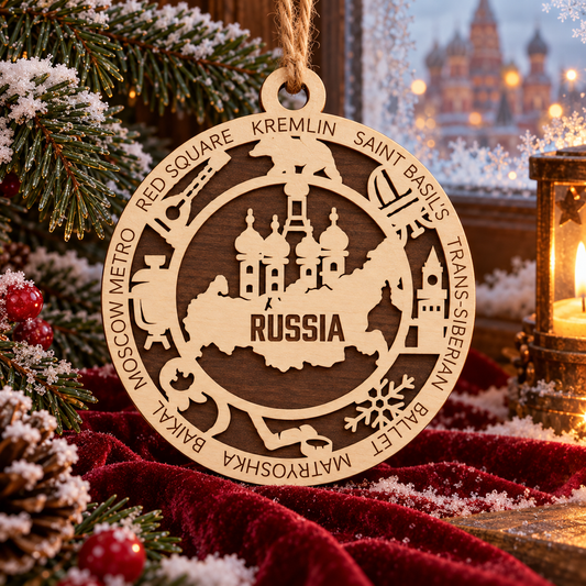 Russia 2-Layer Laser Cut Ornament