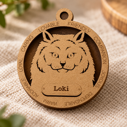 Siberian Cat 2-Layer Laser Cut Ornament