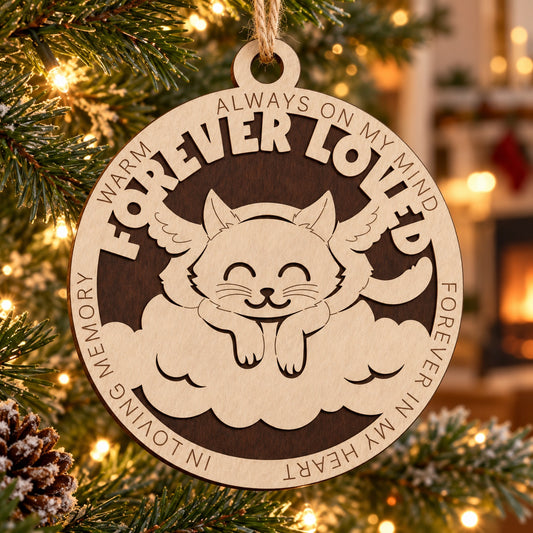 Cat Memorial #2 2-Layer Laser Cut Ornament