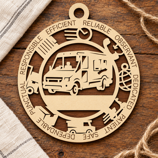Delivery Driver #1 2-Layer Laser Cut Ornament
