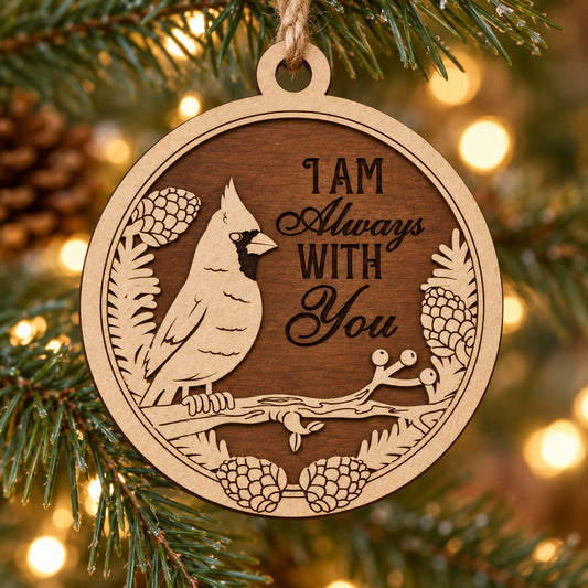 Cardinal Always With You #1 2-Layer Laser Cut Ornament