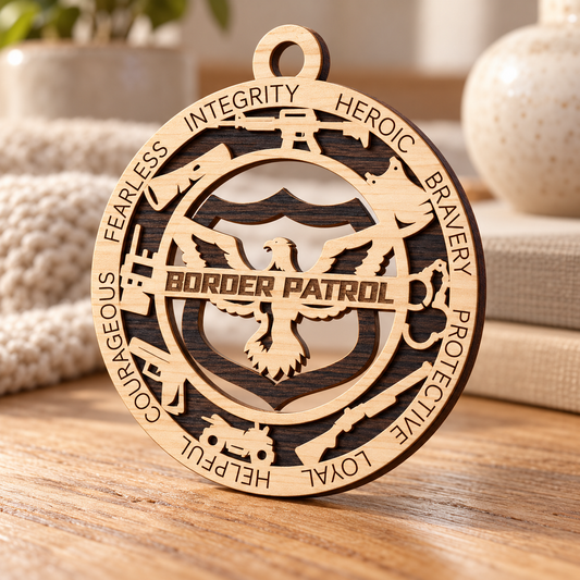 Border Patrol 2-Layer Laser Cut Ornament