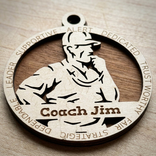 Coach Custom Laser Engraved Ornament