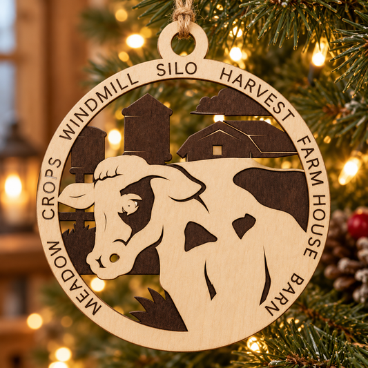 Dairy Cow #1 2-Layer Laser Cut Ornament