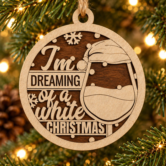 Dreaming of a White Christmas 2-Layer Laser Cut Ornament