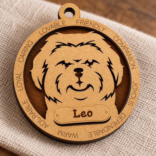 Shih Tzu 2-Layer Laser Cut Ornament