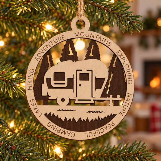 Camper Forest #2 2-Layer Laser Cut Ornament