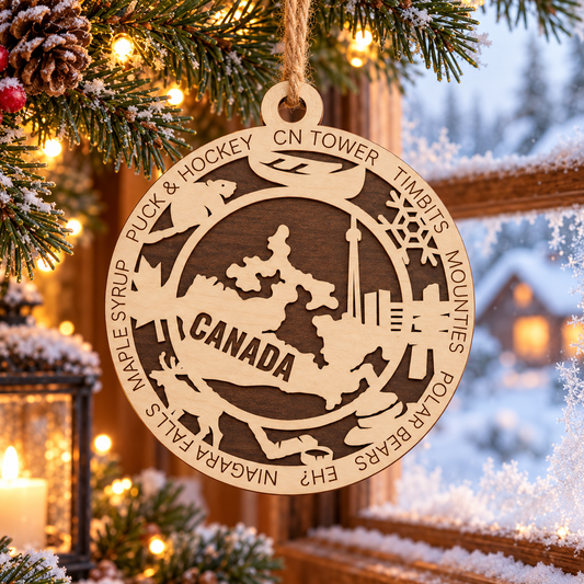 Canada 2-Layer Laser Cut Ornament