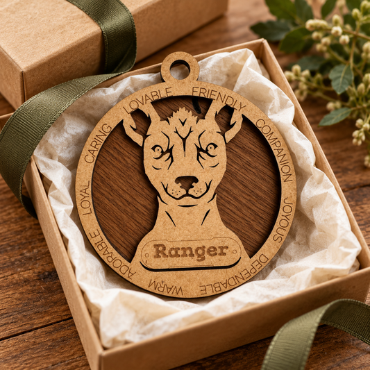 Mexican Hairless Dog 2-Layer Laser Cut Ornament