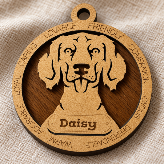 Weimaraner (Long Hair) 2-Layer Laser Cut Ornament