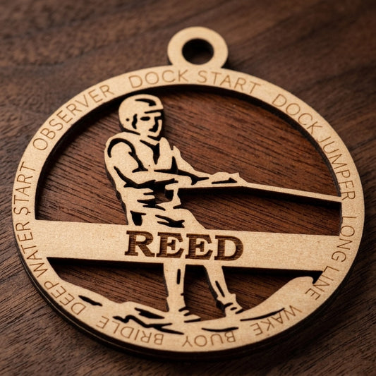 Water Skiing Laser Engraved Ornament
