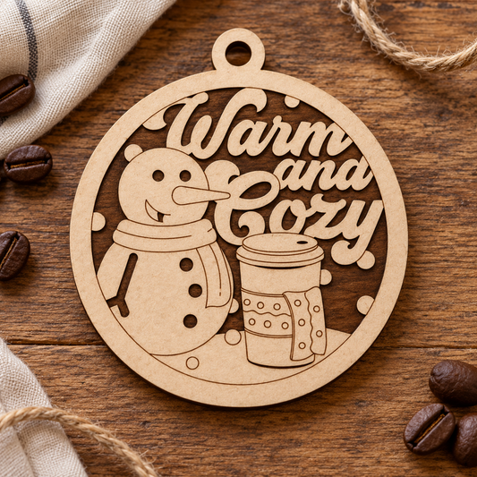 Warm & Cozy 2-Layer Laser Cut Ornament