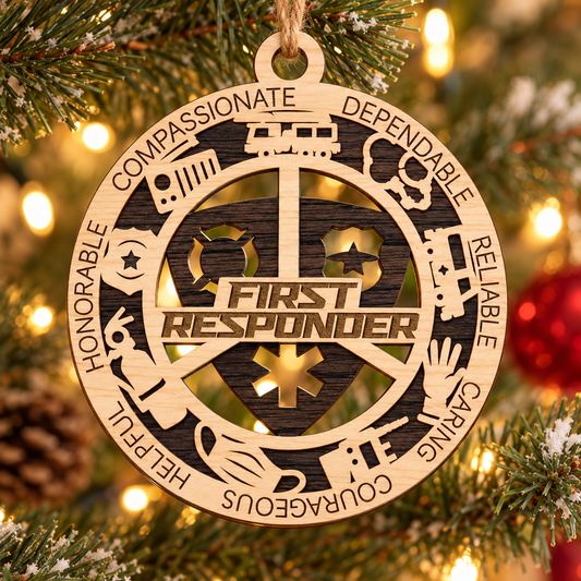 First Responder 2-Layer Laser Cut Ornament