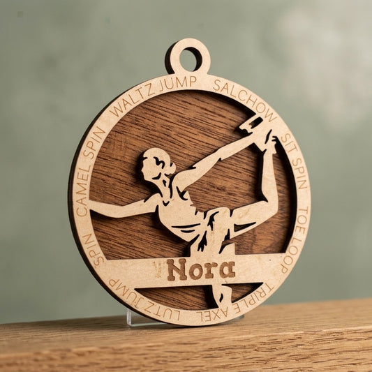 Figure Skater Laser Engraved Ornament