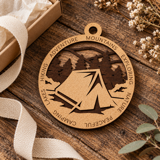 Tent Mountains #2 2-Layer Laser Cut Ornament