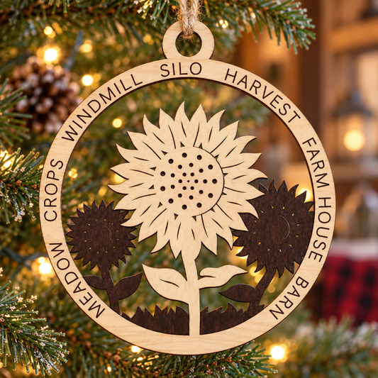 Sunflower #1 2-Layer Laser Cut Ornament