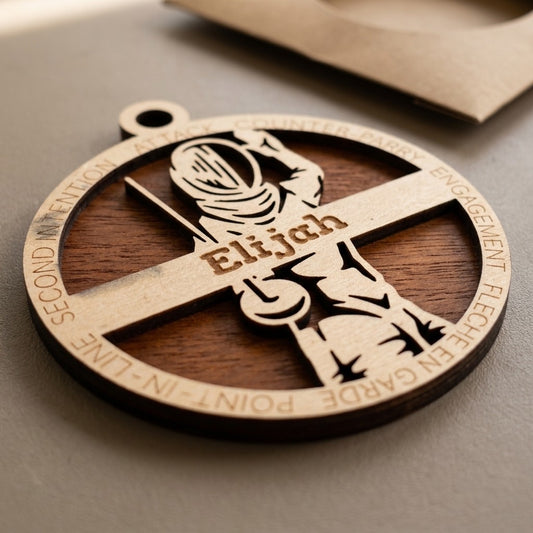 Fencing Laser Engraved Ornament
