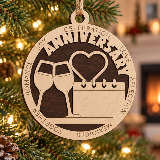 Anniversary #2 2-Layer Laser Cut Ornament