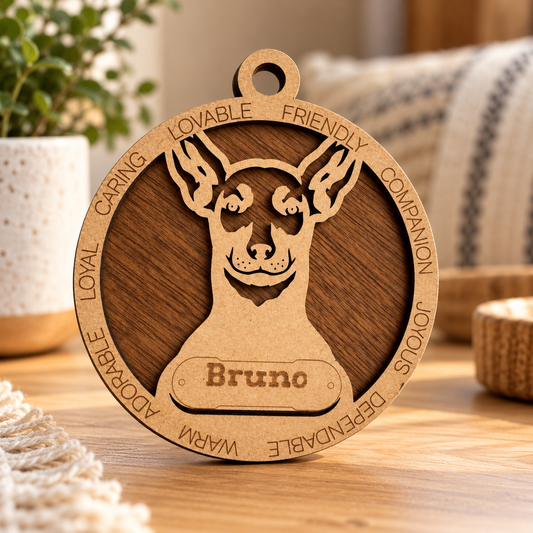 Miniature Pincher 2-Layer Laser Cut Ornament