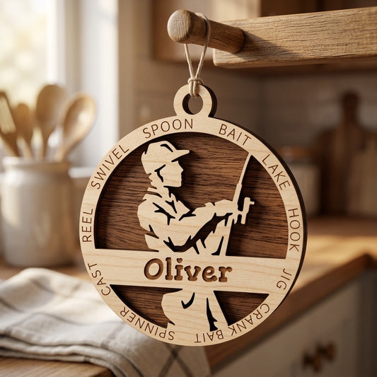 Fishing Custom Laser Engraved Ornament
