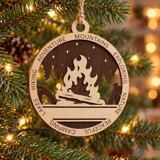 Campfire #1 2-Layer Laser Cut Ornament