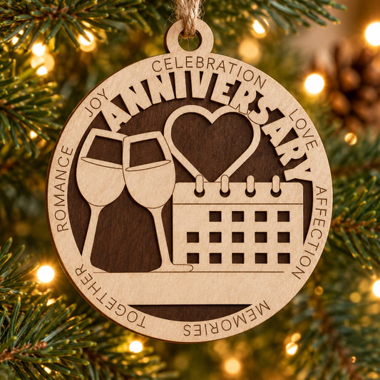 Anniversary #1 2-Layer Laser Cut Ornament