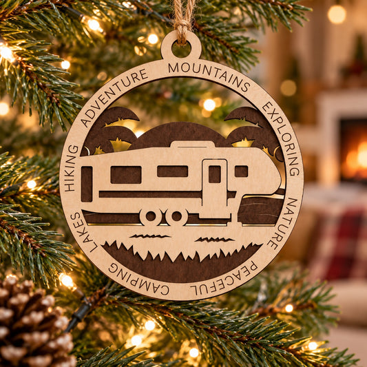 Fifth Wheel Beach #2 2-Layer Laser Cut Ornament