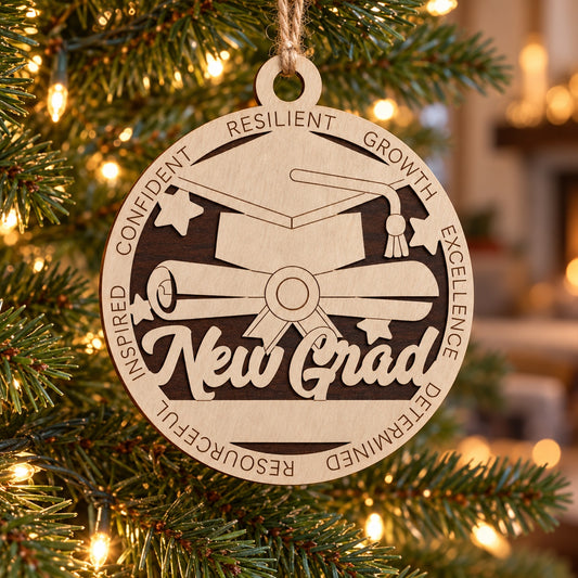 New Graduate #1 2-Layer Laser Cut Ornament