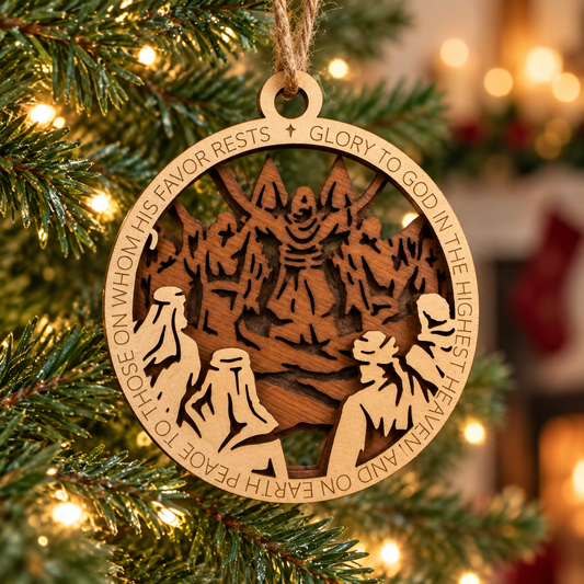 Glory to God - Angel’s & Shepherds 2-Layer Laser Cut Ornament