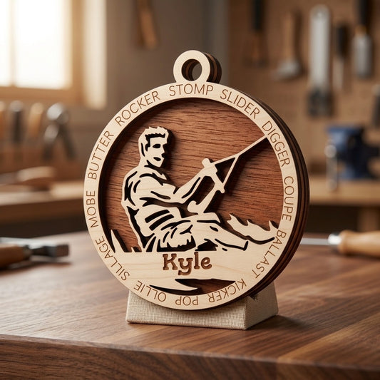 Wakeboarding Laser Engraved Ornament