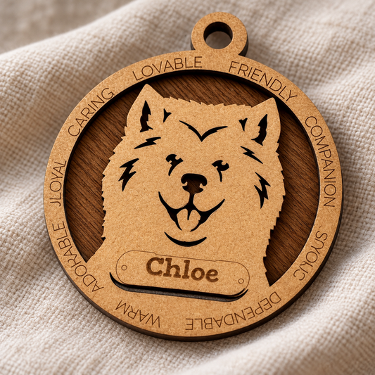 Samoyed 2-Layer Laser Cut Ornament