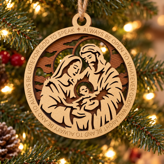 Love of the Holy Family 2-Layer Laser Cut Ornament