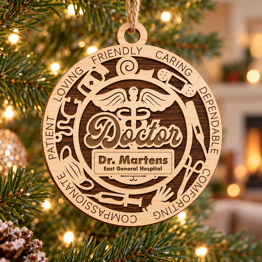 Docter #2 2-Layer Laser Cut Ornament