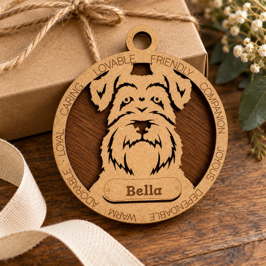 Schnauzer 2-Layer Laser Cut Ornament