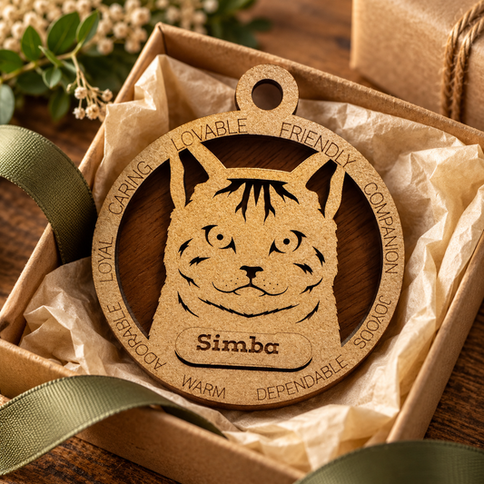 American Shorthair Cat 2-Layer Laser Engraved Ornament