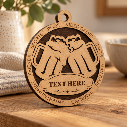 Man Cave #1 2- Layer Laser Cut Ornament