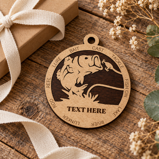 Largemouth Bass Fishing #1 2-Layer Laser Cut Ornament
