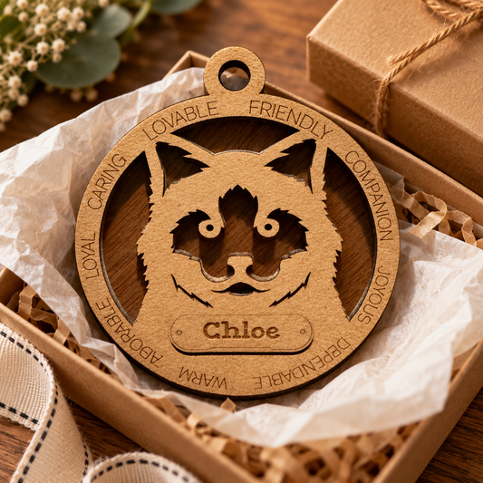 Birman Cat 2-Layer Laser Cut Ornament