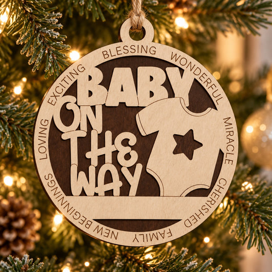 Baby On The Way #1 2-Layer Laser Cut Ornament